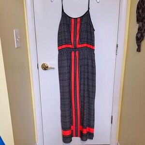 Vince Camuto Black and Orange Maxi Dress